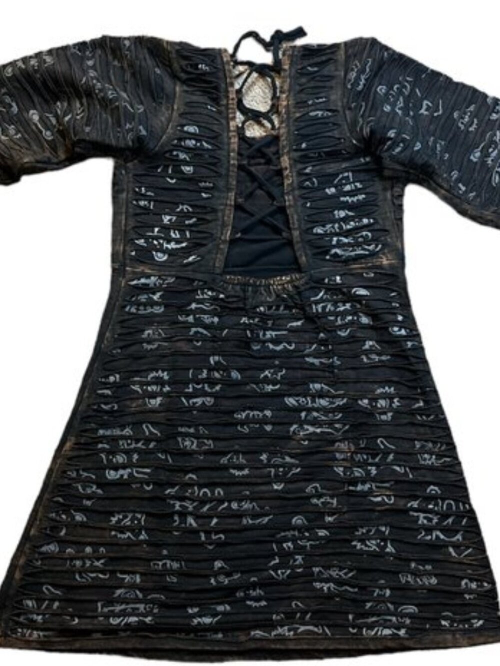 Jayli Dark Brown/black Long Sleeve Dress with Dancing Bear and Cut Design. NWT - Picture 3 of 8